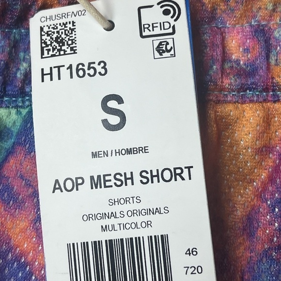 NWT Adidas S AOP Mesh Shorts Multicolor Galaxy Paint Splatter Performance Shorts - Picture 4 of 11